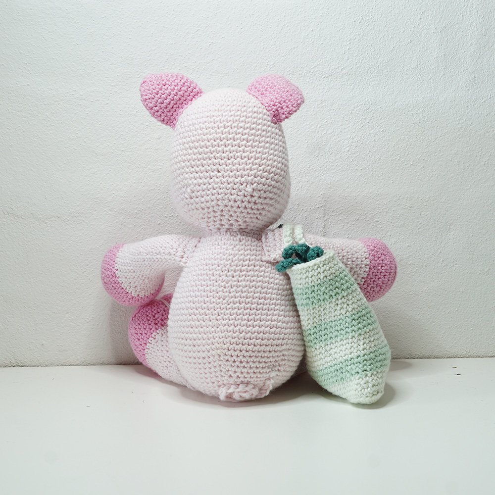 Hæklet Grete gris - 100% bomuld - Billede 3