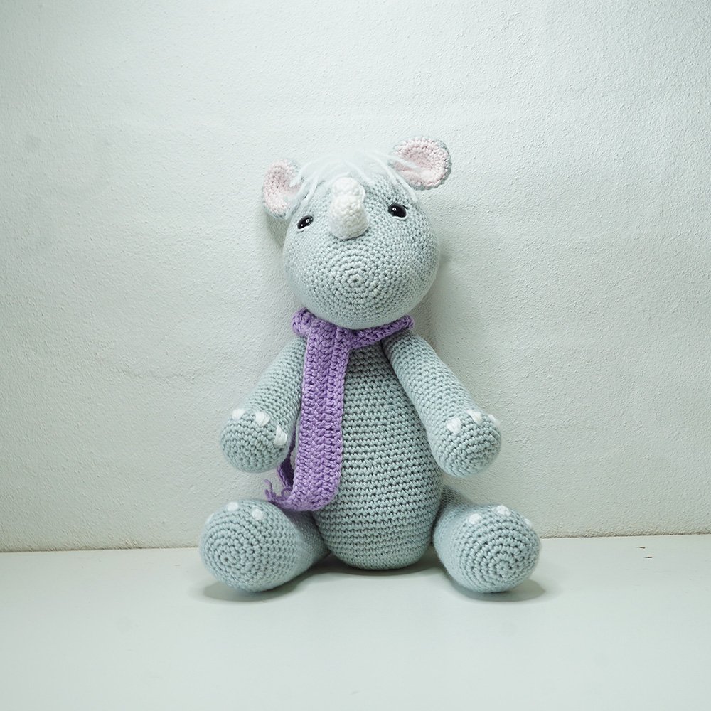 Hæklet Niels Næsehorn - 100% bomuld